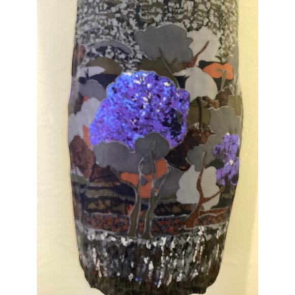 Sportmax Pura Seta Gray Purple Silk Tree Design Short Y2K Mini Dress Pockets S - Picture 8 of 8